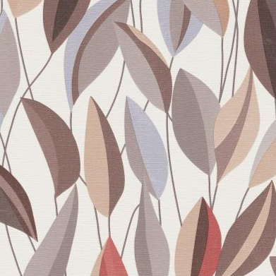 Papier peint intissé foliage marron beige décoration mural floral